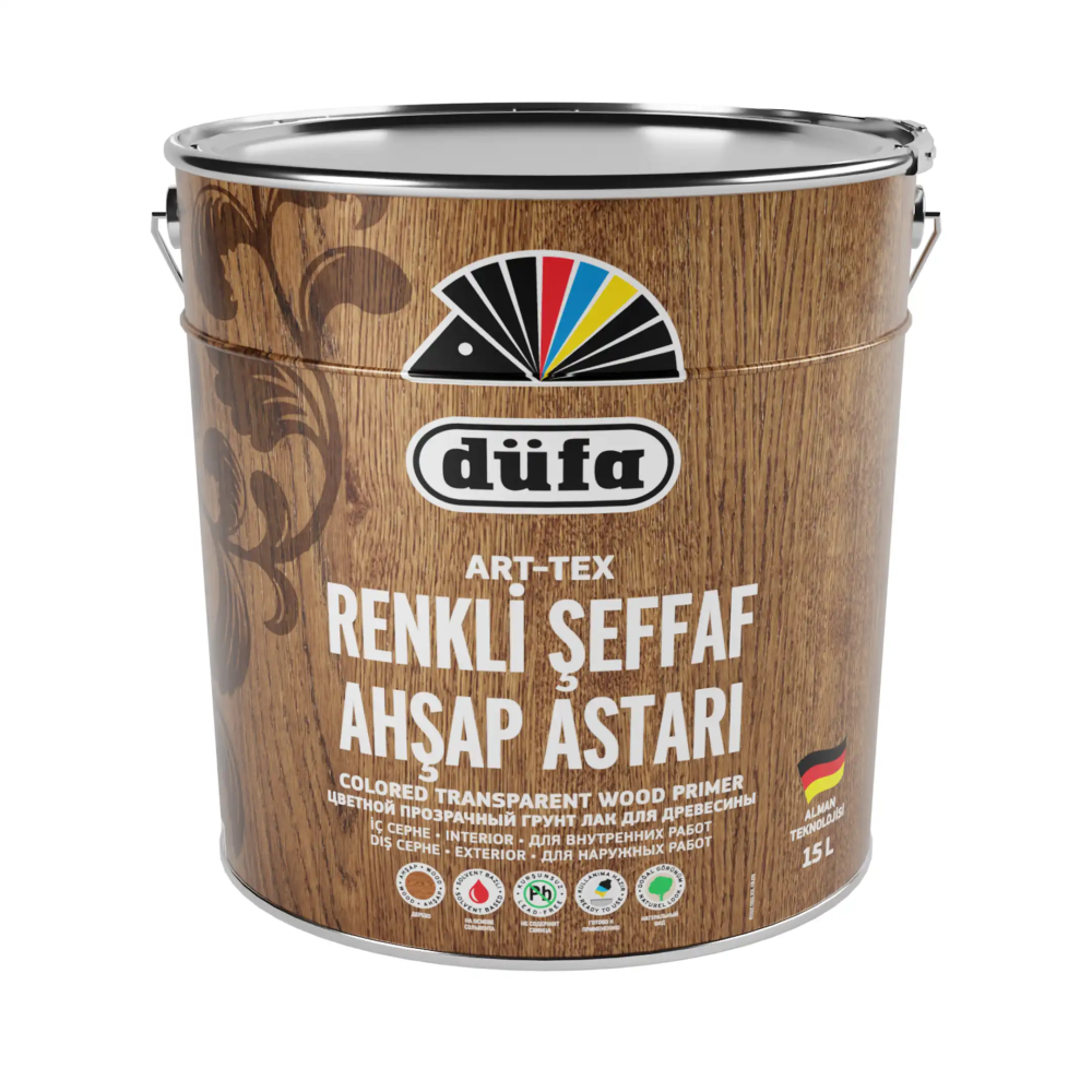 Düfa ART-TEX Renkli Şeffaf Ahşap Astar 3650 Koyu Meşe 15 l - 4