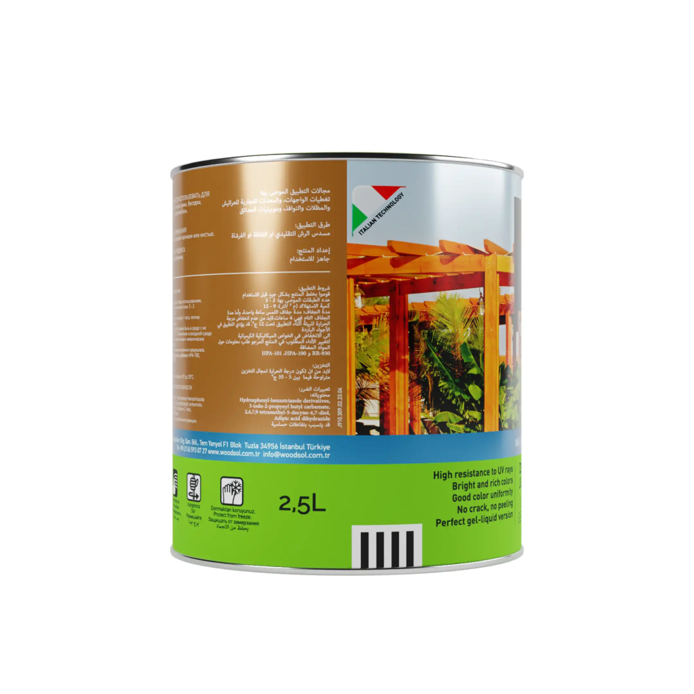 Woodsol Gemina Dış Mekan Ahşap Jel Vernik 1562 Hemlock 2.5 l - 2